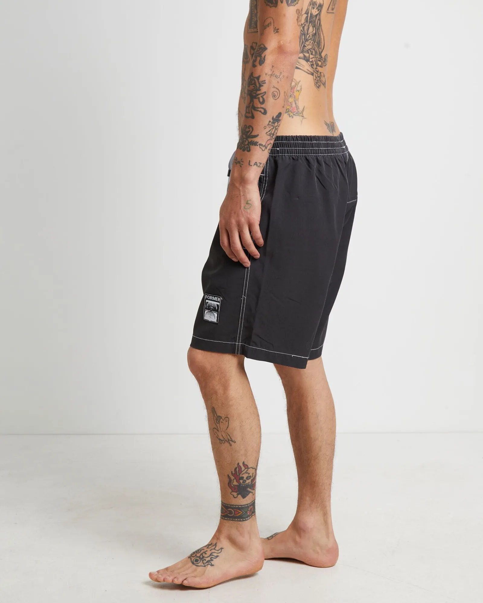 swan_baggy_trunk_boardsho_3.webp Cheap FORMER Swan Baggy Trunk Boardshorts In Black