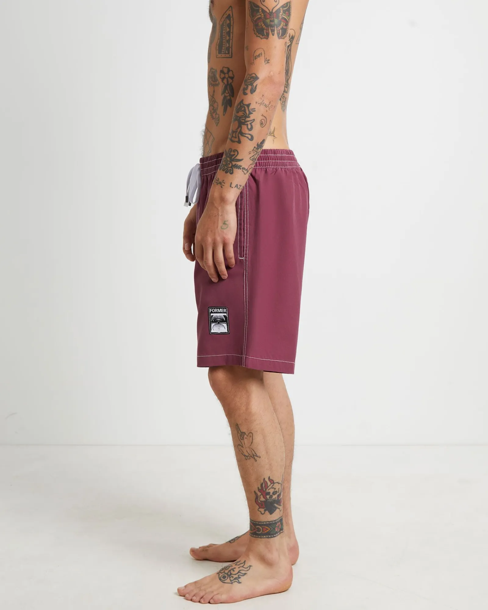 swans_baggy_trunk_boardsh_2-1.webp Discount FORMER Swans Baggy Trunk Boardshorts In Crimson