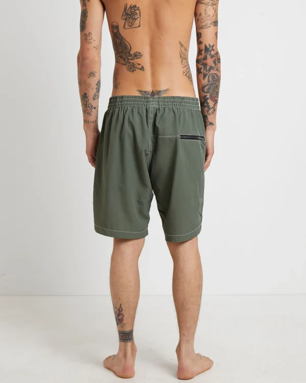 Cheap FORMER Swans Baggy Trunk Boardshorts In Army Green