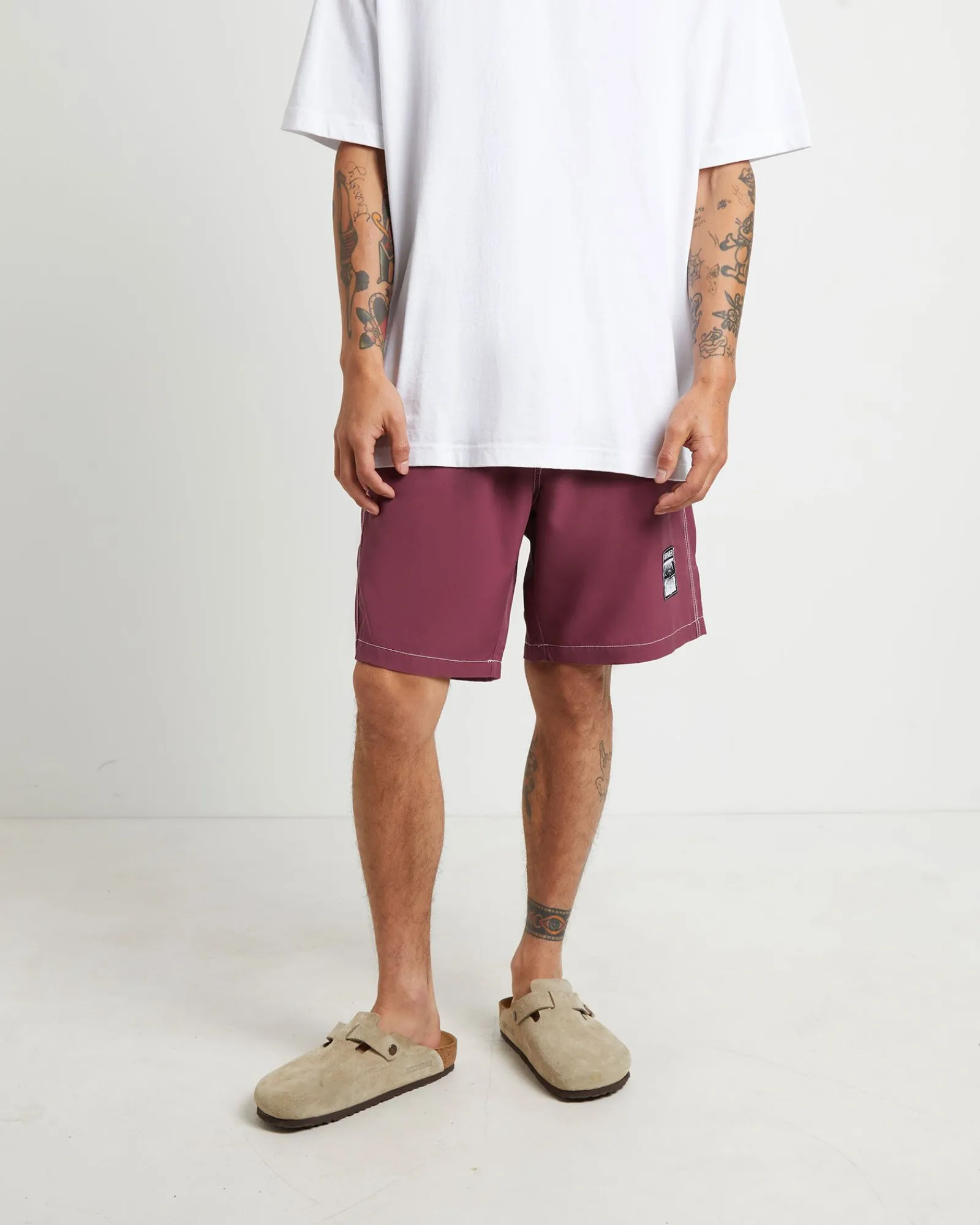swans_baggy_trunk_boardsh_4.webp Discount FORMER Swans Baggy Trunk Boardshorts In Crimson