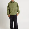 Clearance AFENDS System Recycled Water Resistant Pray Anorak Jacket Military Green