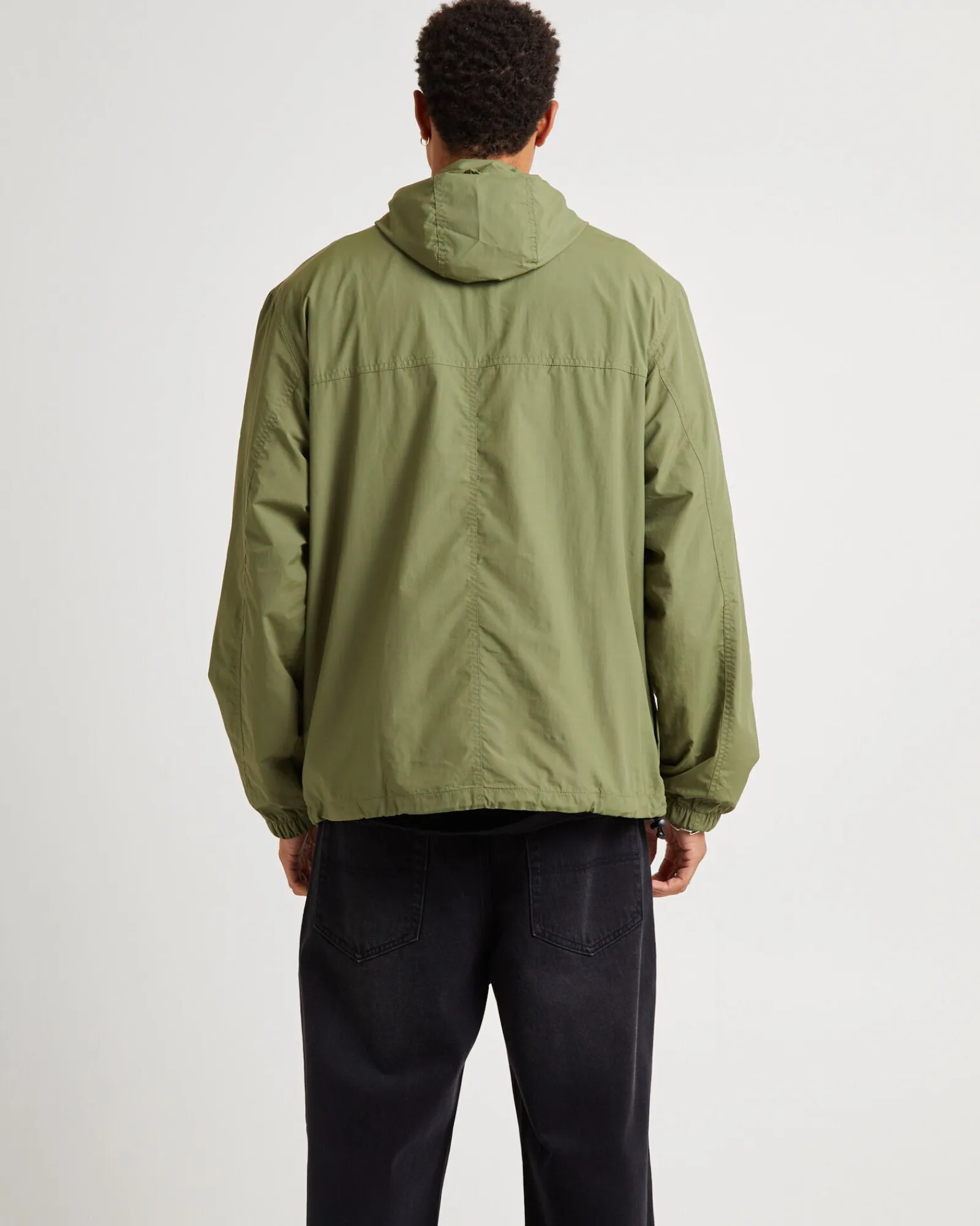 system_recycled_water_res_1.webp Clearance AFENDS System Recycled Water Resistant Pray Anorak Jacket Military Green