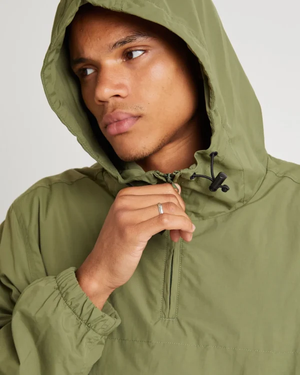 Clearance AFENDS System Recycled Water Resistant Pray Anorak Jacket Military Green