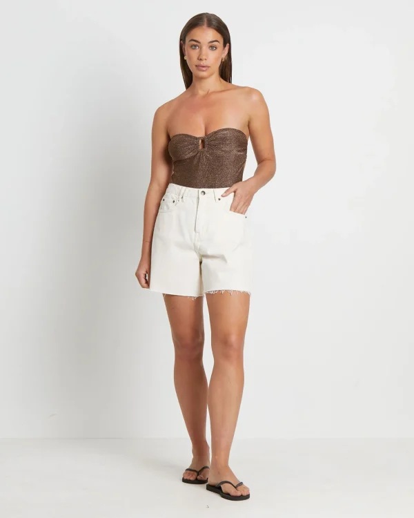 Shop INSIGHT Tahnee Lurex One Piece Swim In Chocolate Brown