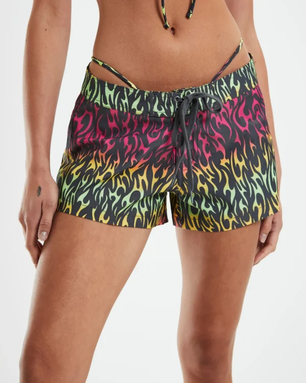 New INSIGHT Tahnee Tribal Print Lace Up Boardshorts Assorted
