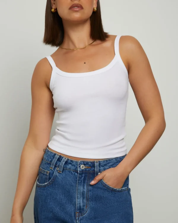 Discount GENERAL PANTS CO. BASICS Tank Top In White