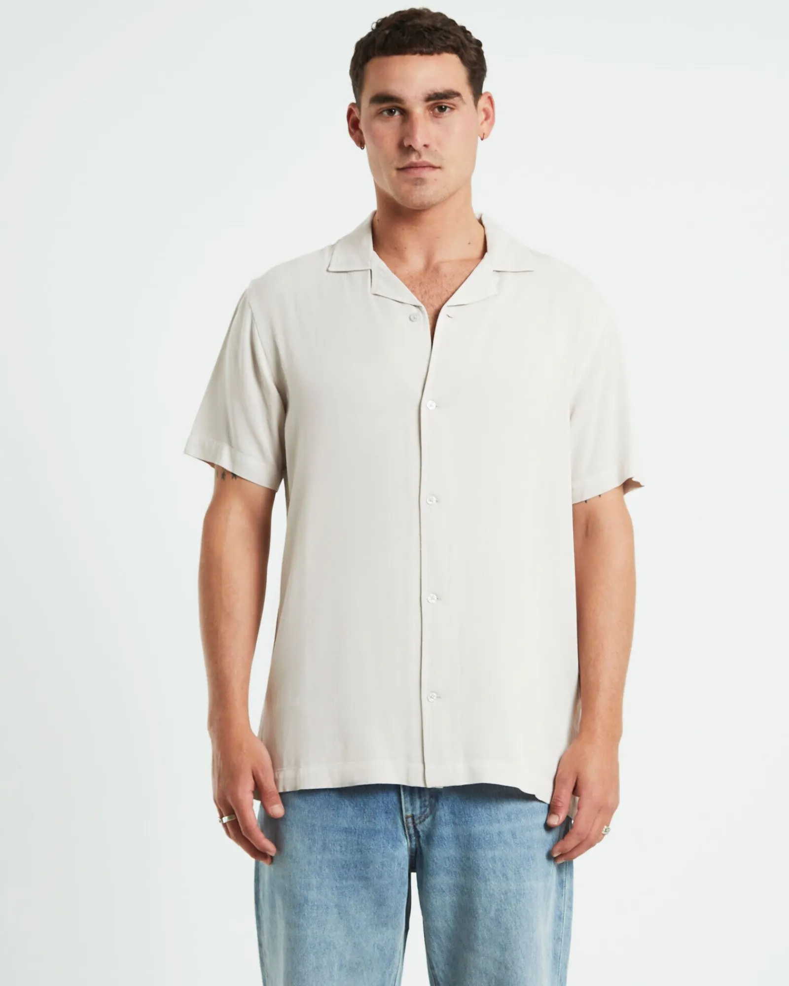 the_reckoner_short_sleeve_0.webp Sale INSIGHT The Reckoner Short Sleeve Shirt Stone
