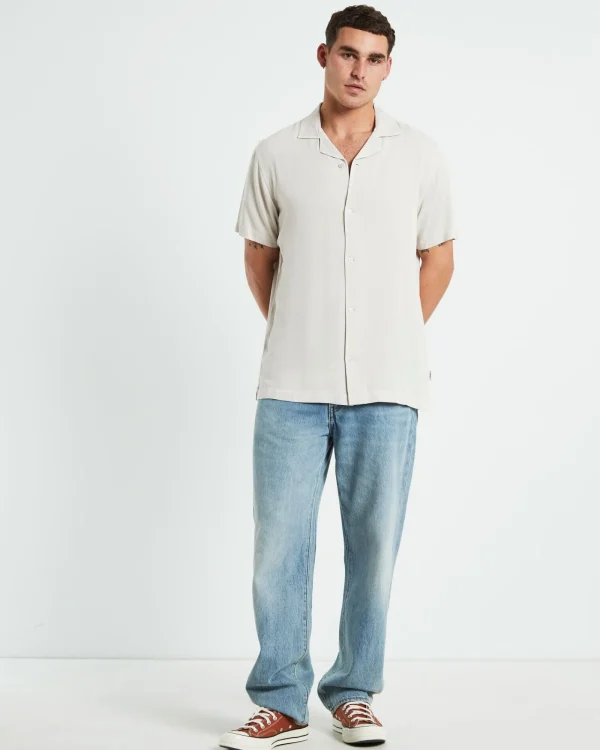 Sale INSIGHT The Reckoner Short Sleeve Shirt Stone