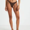 Fashion SUBTITLED Thong Bikini Bottoms In Coffee Brown