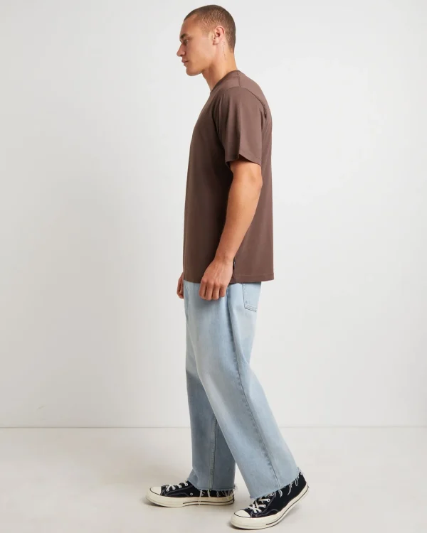 Clearance AFENDS Thrown Out Recycled Retro Fit T-Shirt In Earth Brown