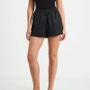 Outlet SUBTITLED Tide Linen Shorts In Black