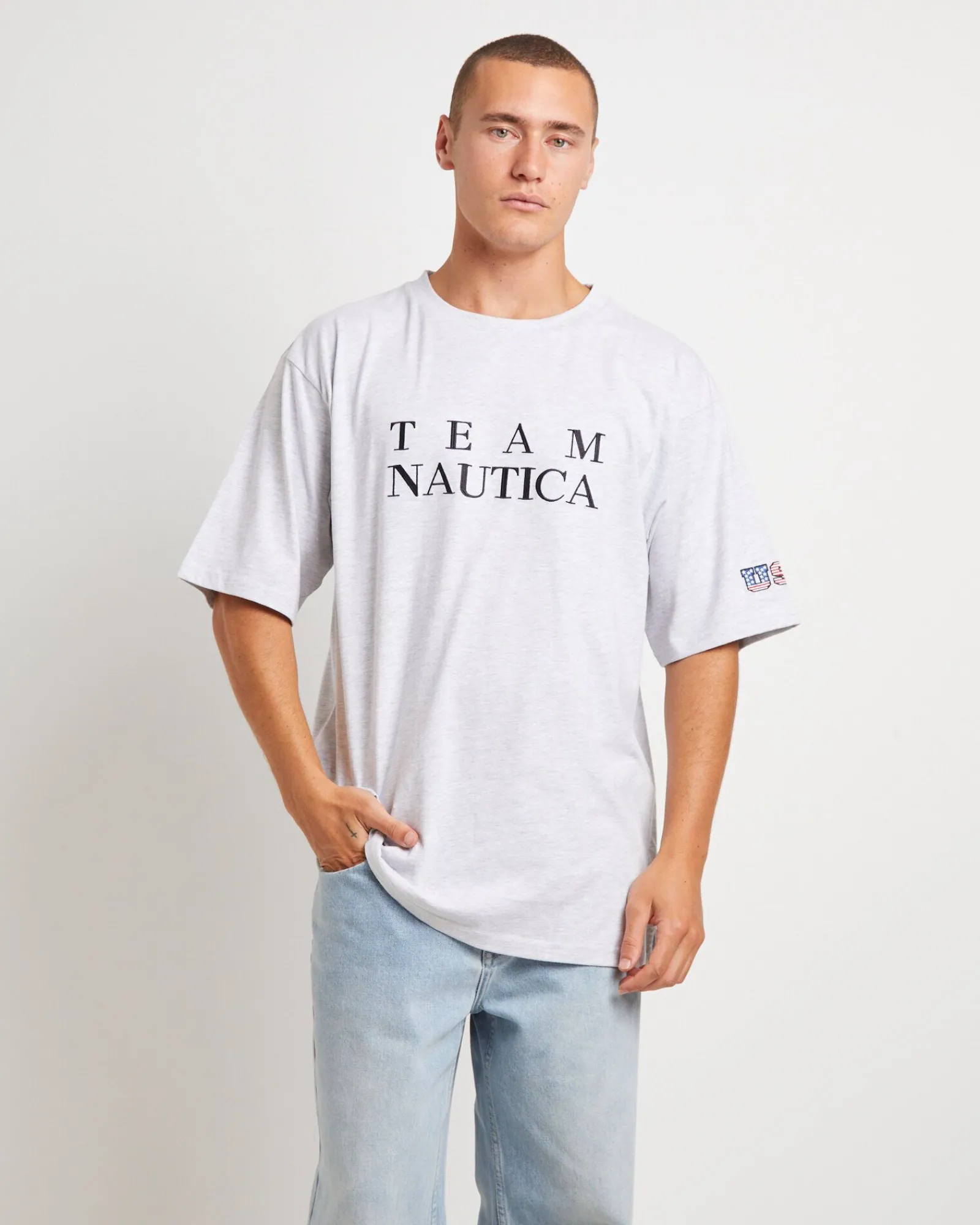 trela_short_sleeve_tshirt_0.webp Hot NAUTICA Trela Short Sleeve T-Shirt In Ice Marle Grey