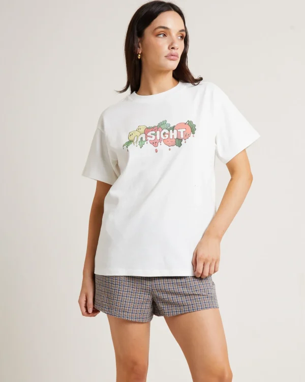 Cheap INSIGHT Tutti Frutti Boyfriend T-Shirt In Vintage White