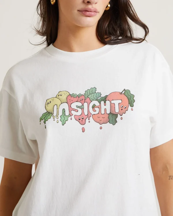 Cheap INSIGHT Tutti Frutti Boyfriend T-Shirt In Vintage White