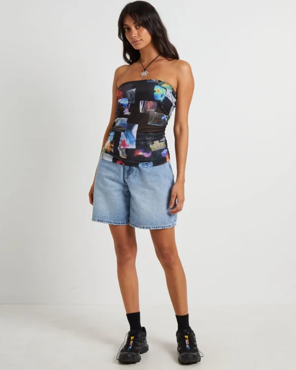 Best AFENDS Under Pressure Recycled Sheer Strapless Top In Black