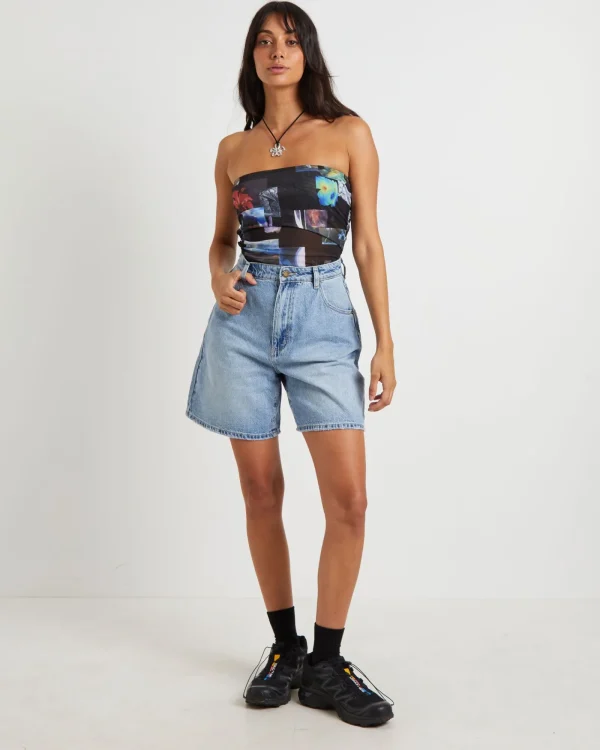 Best AFENDS Under Pressure Recycled Sheer Strapless Top In Black