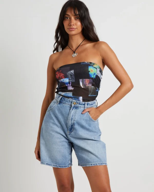 Best AFENDS Under Pressure Recycled Sheer Strapless Top In Black