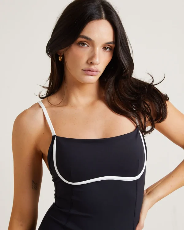 Best SUBTITLED SPORTS CLUB Underbust Contrast Unitard In Black/White