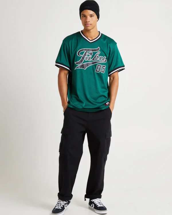 Best Sale FUBU Varsity Mesh T-Shirt Dark Green