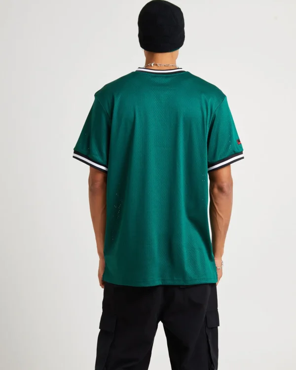Best Sale FUBU Varsity Mesh T-Shirt Dark Green