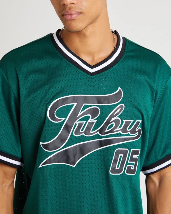 Best Sale FUBU Varsity Mesh T-Shirt Dark Green