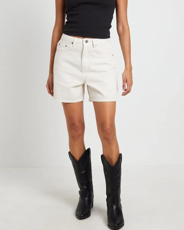 Shop INSIGHT Vinnie Vintage Denim Shorts In Chalk White