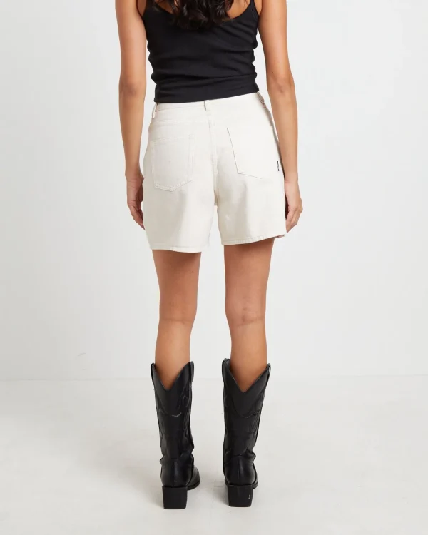 Shop INSIGHT Vinnie Vintage Denim Shorts In Chalk White
