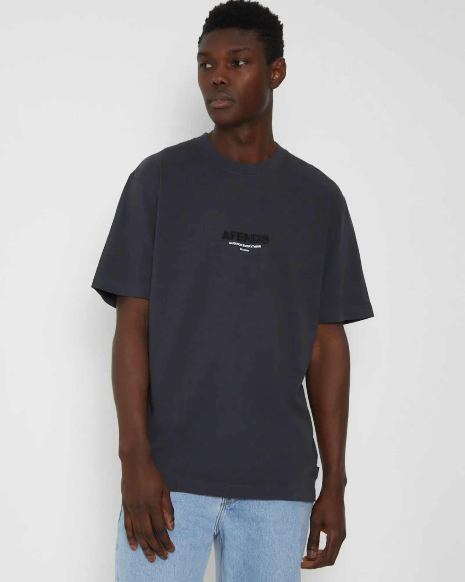 vinyl_retro_fit_short_sle_0-1.webp Hot AFENDS Vinyl Retro Fit Short Sleeve T-Shirt In Charcoal Grey