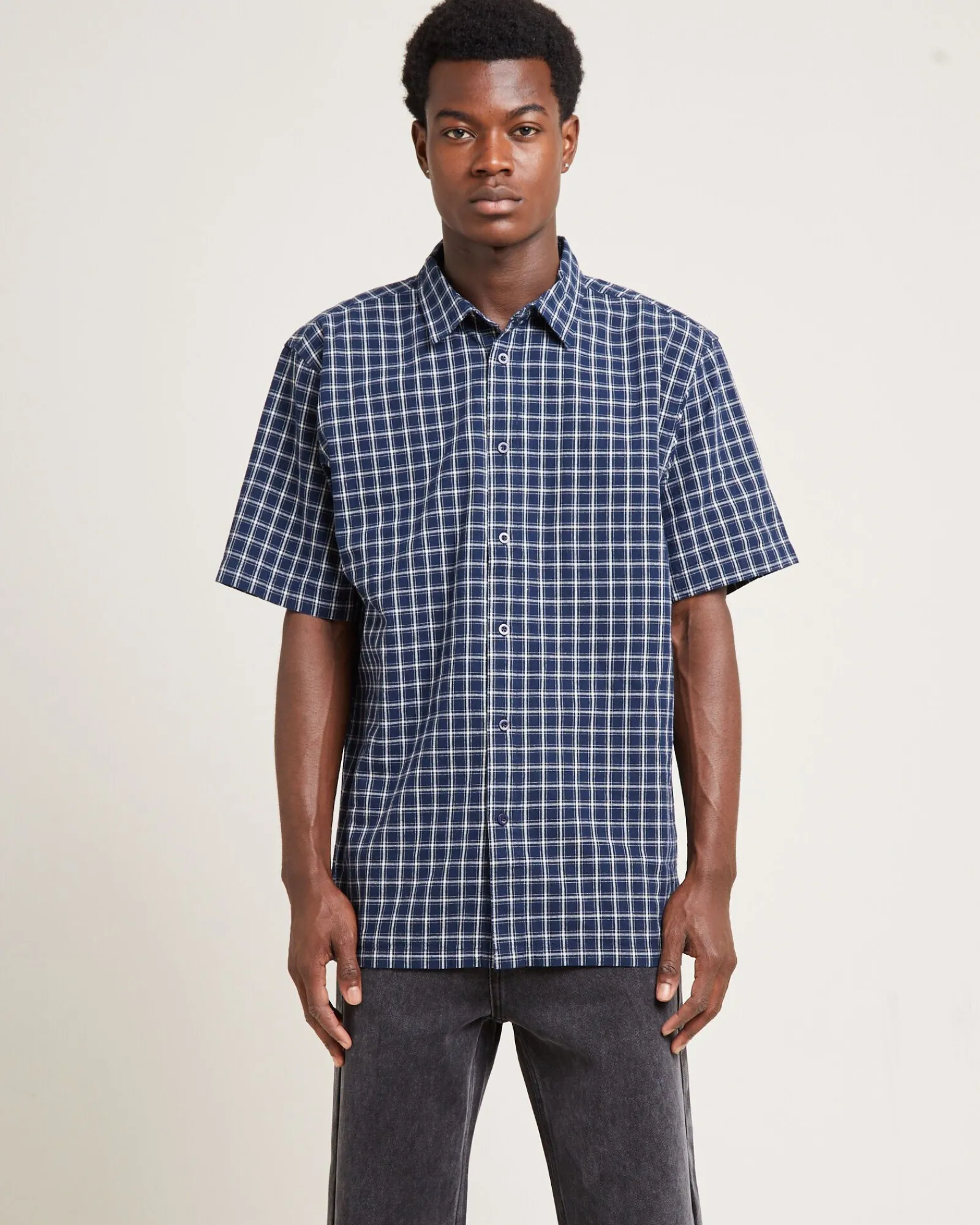 vivian_short_sleeve_shirt_0.webp Clearance FORMER Vivian Short Sleeve Shirt Navy Check