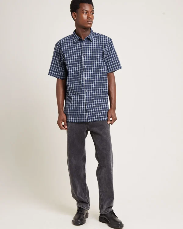 Clearance FORMER Vivian Short Sleeve Shirt Navy Check
