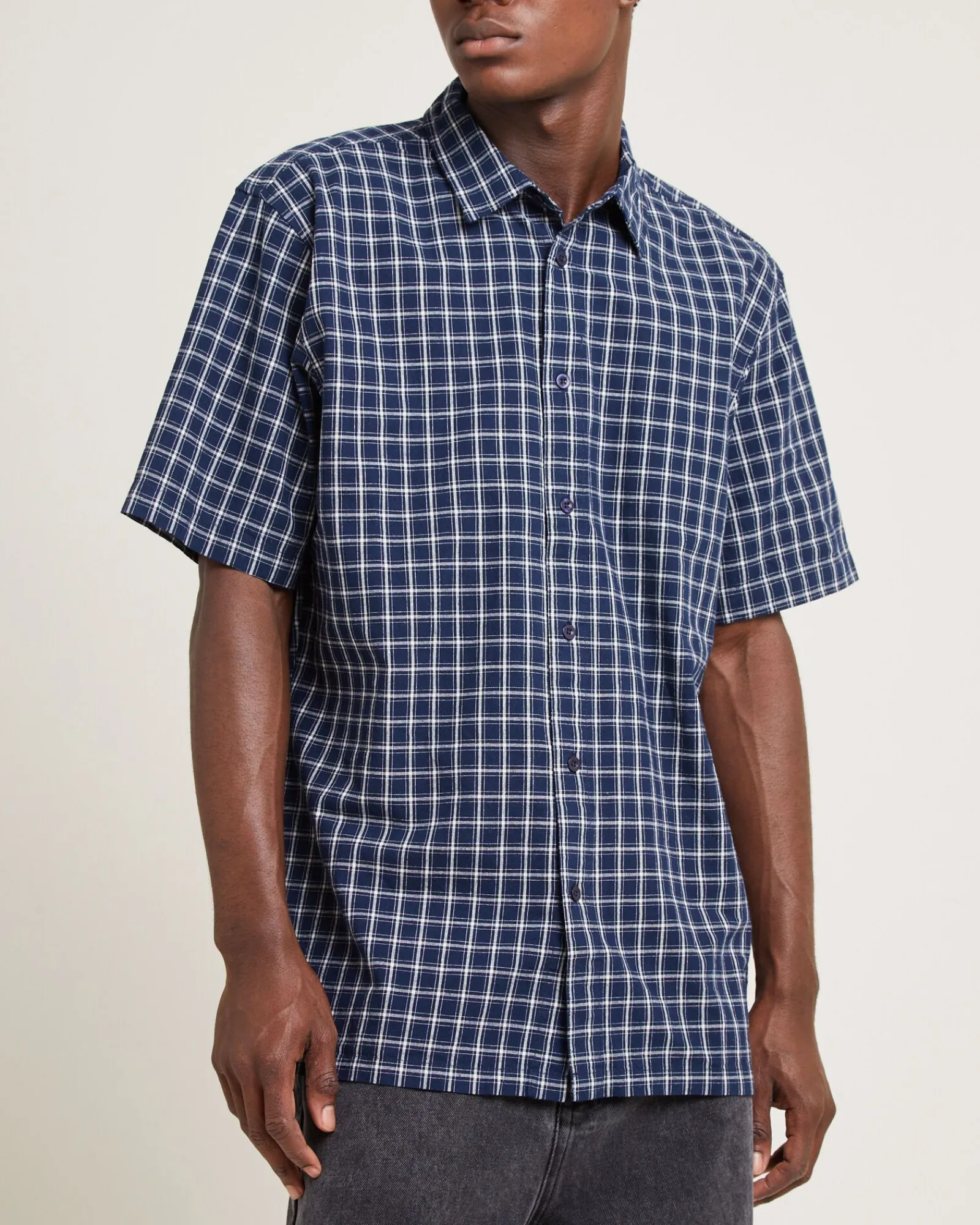 vivian_short_sleeve_shirt_4.webp Clearance FORMER Vivian Short Sleeve Shirt Navy Check