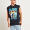 Flash Sale MITCHELL & NESS Vs Muscle Top In Faded Black
