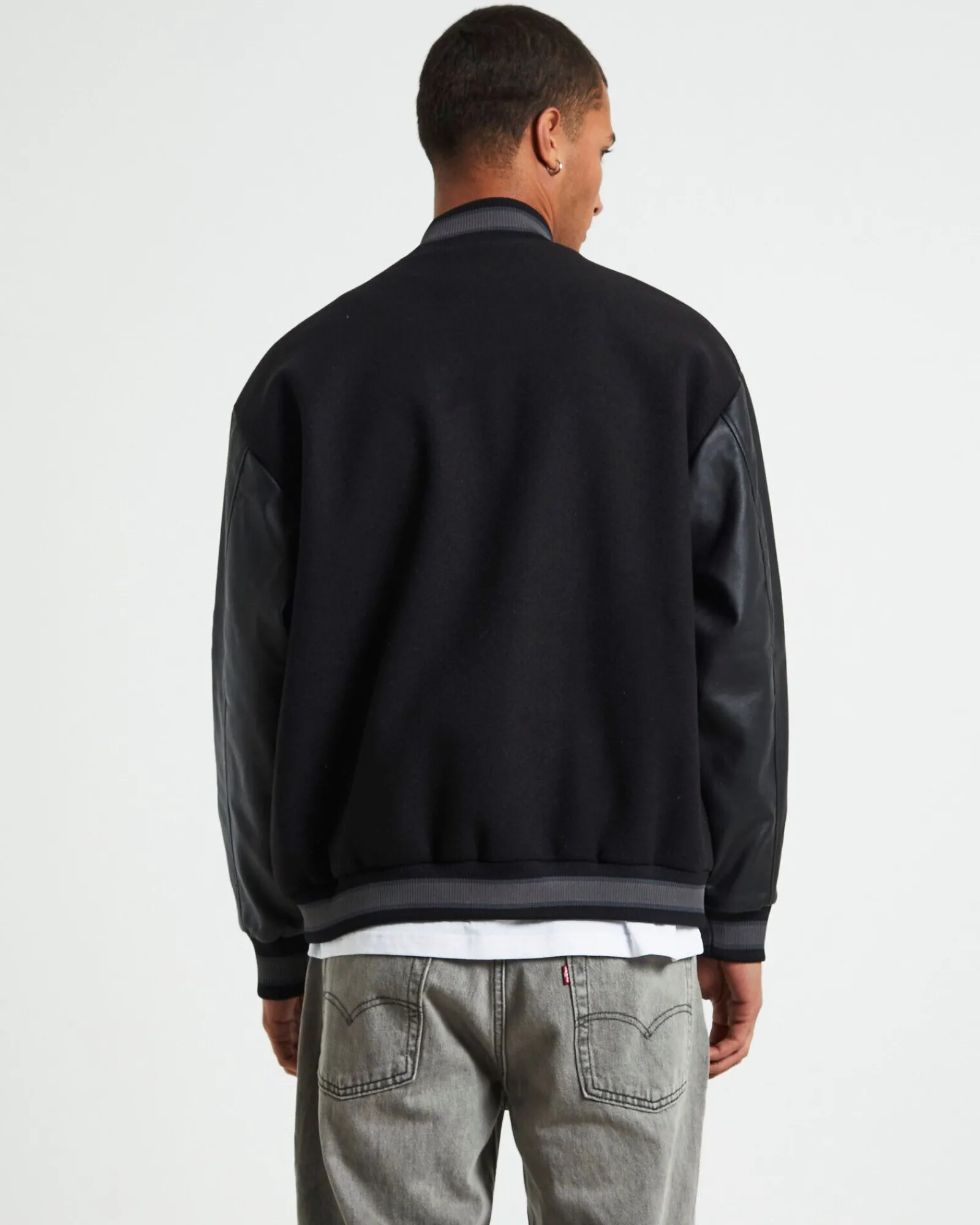world_series_letterman_ja_1.webp Clearance SPENCER PROJECT World Series Letterman Jacket Black