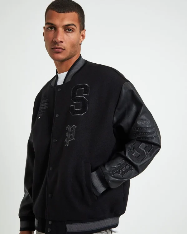 Clearance SPENCER PROJECT World Series Letterman Jacket Black