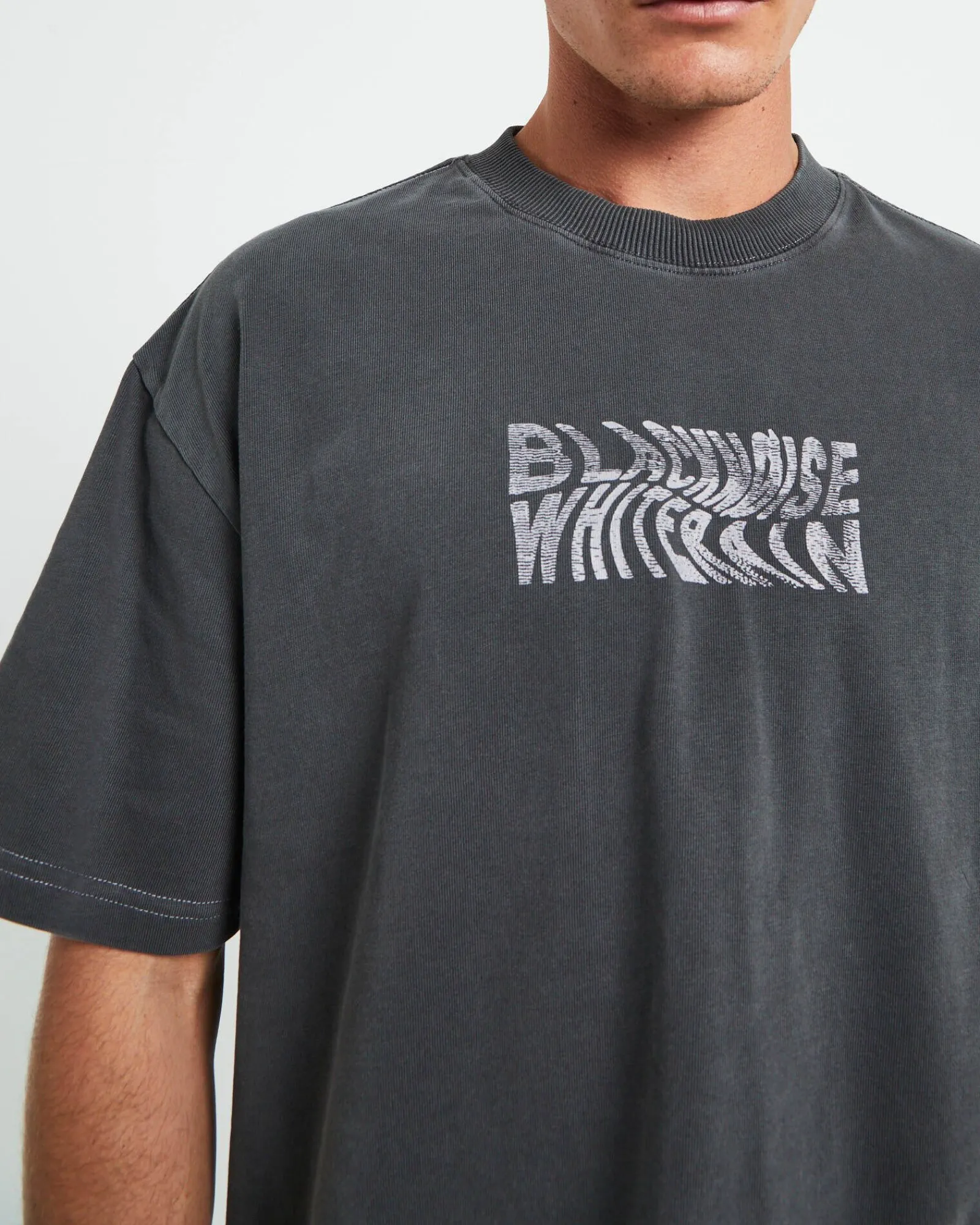 wrapped_short_sleeve_tshi_5.webp Sale BLACK NOISE WHITE RAIN Wrapped Short Sleeve T-Shirt In Pewter Grey