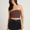 Shop VON DUTCH Yardage Bandeau Top In Brown