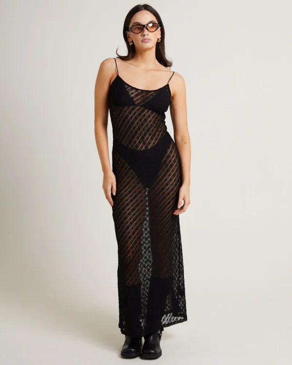 New ALICE IN THE EVE Zayla Daisy Lace Maxi Dress In Black