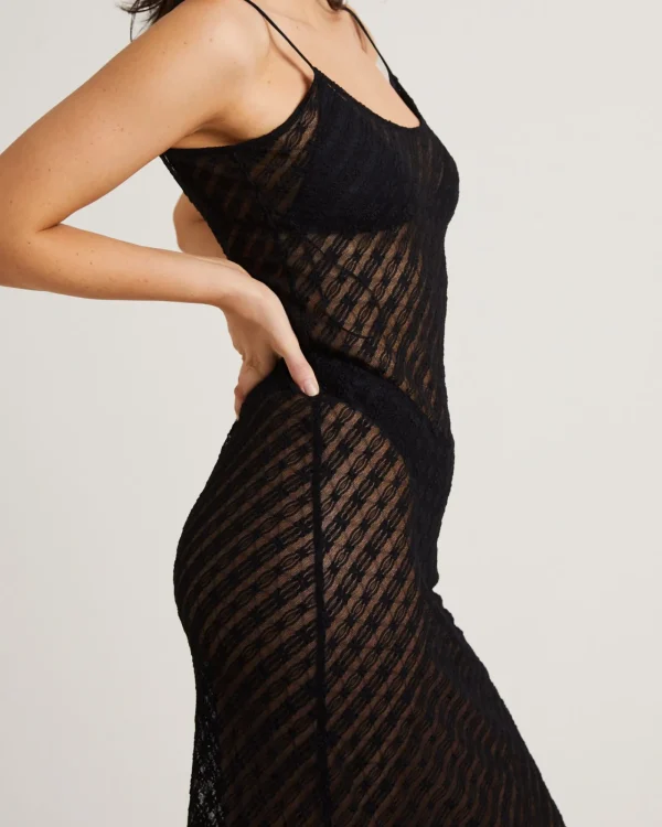 New ALICE IN THE EVE Zayla Daisy Lace Maxi Dress In Black