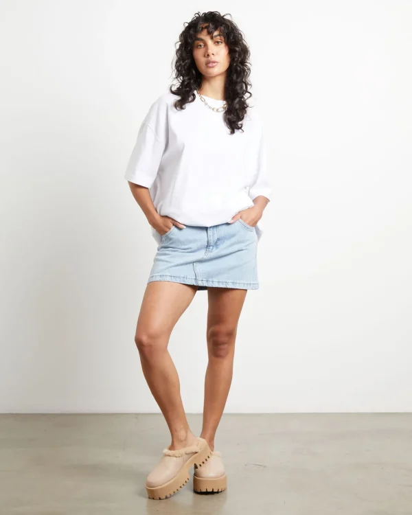 Cheap DR DENIM Ziggy Denim Mini Skirt In Stream Light Retro