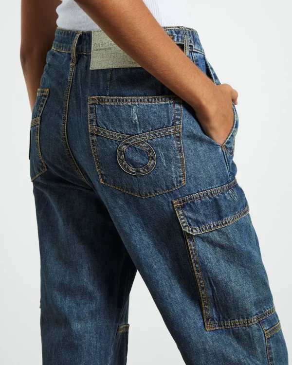 Cheap ONE TEASPOON Zipped Cargo Motion Jeans Used Blue