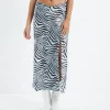 Online ALICE IN THE EVE Zuri Zebra V Waist Silky Maxi Skirt Blue